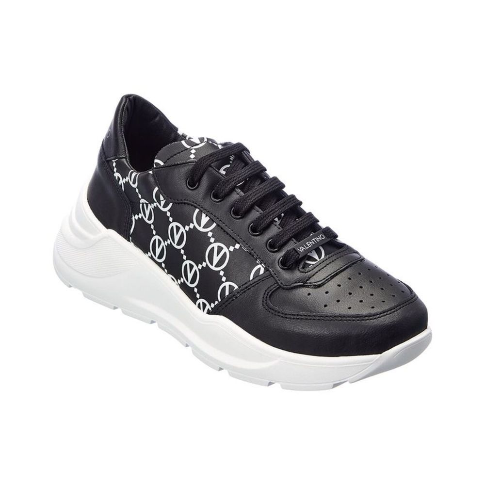 Valentino By Mario Valentino Claus Leather Sneaker, Black
